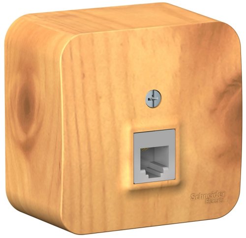 Розетка телефонная накладная Systeme Electric Blanca 1-м. RJ11 ясень картинка